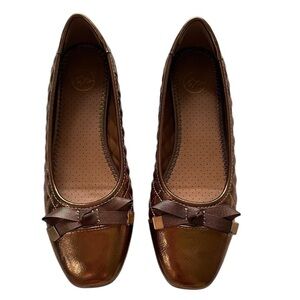White Mountain Brown Metallic Bocah Women's‎ Ballet Flats Slip-On Round Toe 7